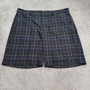 Kirkland Signature Performance Golf Shorts Mens 44 Black Blue Plaid Outdoor Prep